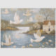 Whimsical Doves Landscape Vintage Art Decoupage