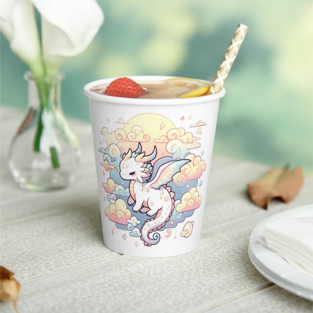 Whimsical Dragon Baby Shower Paper Cups (Insitu)