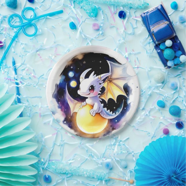 Whimsical Dragon Baby Shower Paper Plate (Party)