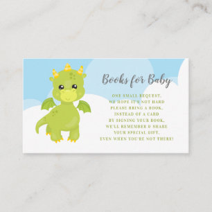 Whimsical Dragon Book Request Shower Enclosure Card