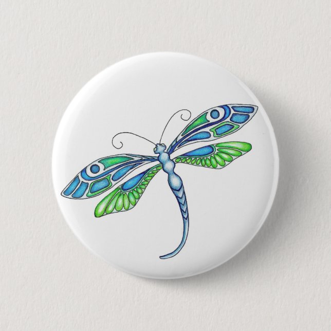 Whimsical Dragonflies 2 Inch Round Button (Front)