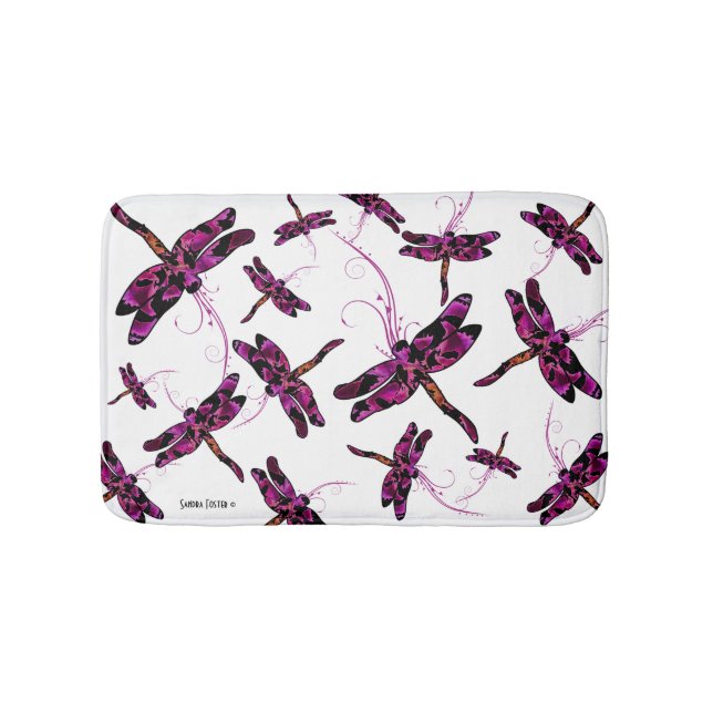 Whimsical Dragonflies Bath Mat (Front)