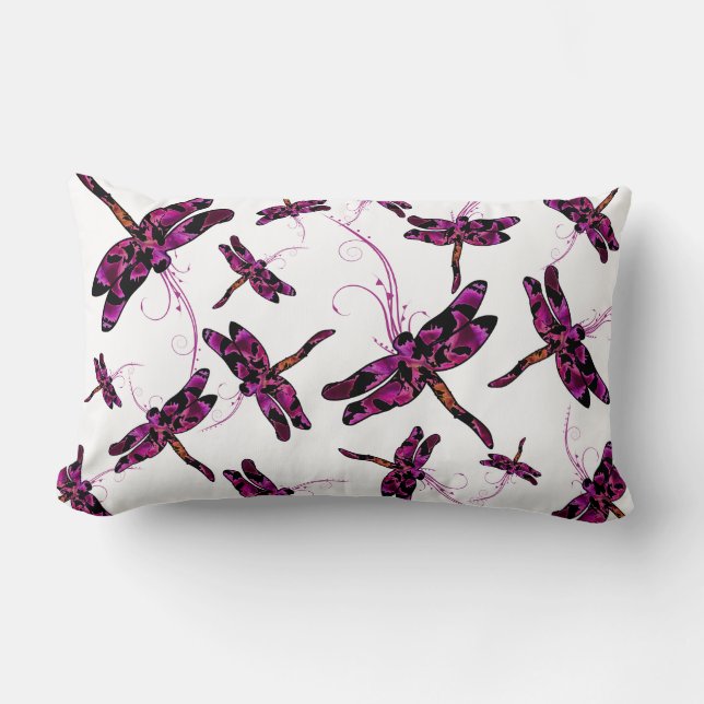 Whimsical Dragonflies  Lumbar Pillow (Front)