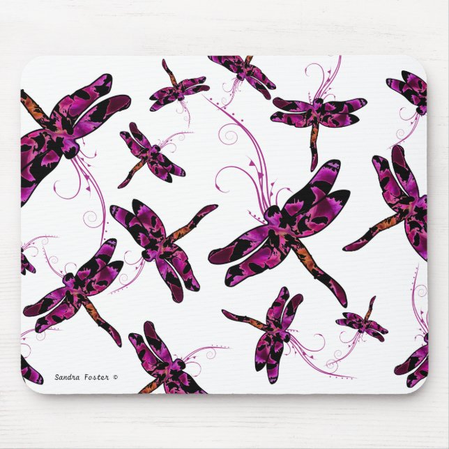 Whimsical Dragonflies Mouse Pad (Front)