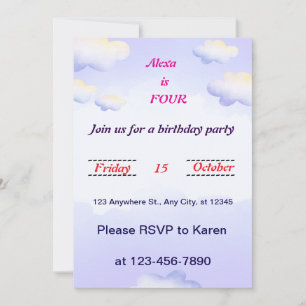 whimsical dragonfly birthday invite