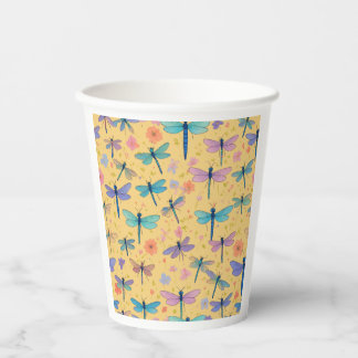 whimsical Dragonfly Garden Paper cup