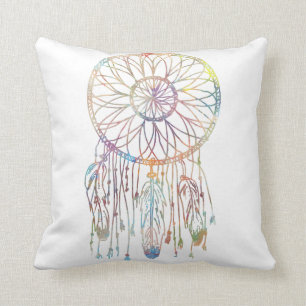 Whimsical Dream Catcher Watercolor Throw Pillow