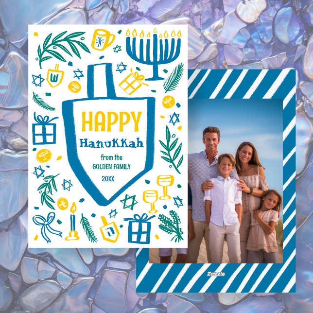 Whimsical Dreidel Menorah CUSTOM Photo HANUKKAH Holiday Card (Whimsical Dreidel Menorah CUSTOM Photo HANUKKAH Holiday Card
)