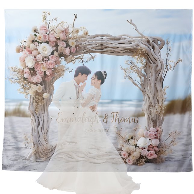 Whimsical Driftwood Romance Square Frame Tapestry (Creator Uploaded)