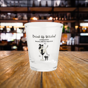 Whimsical Drink Up Witches Halloween Bachelorette Shot Glass