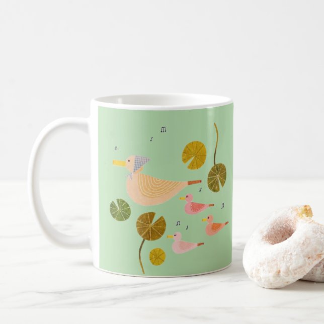Whimsical Duck Family Kind Ones Gentle Harmony Mug (Avec donut)
