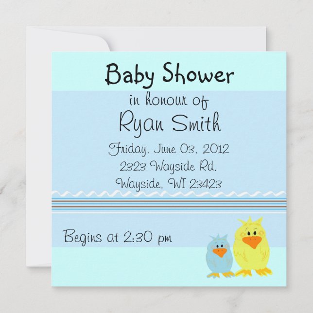 Whimsical Ducks Baby Shower Invitation (Front)