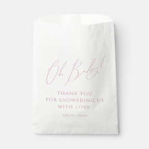 Whimsical Dusty Rose Oh Baby Shower Thank You Favour Bag