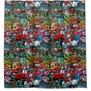 Whimsical dynamic street art Graffiti art pattern