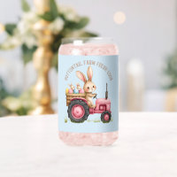 Whimsical Easter Bunny Farm Vintage Tractor