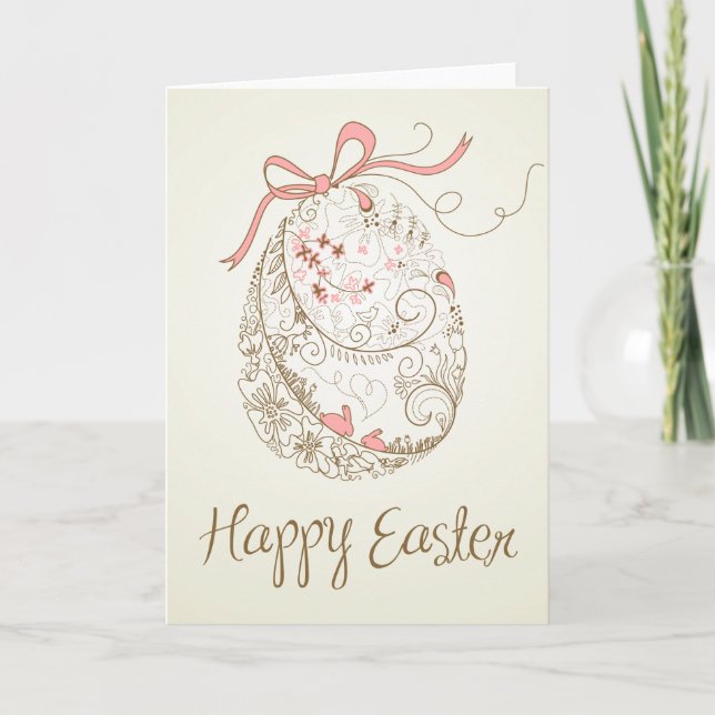 Whimsical Easter Egg | Vintage Chic Easter Card (Front)