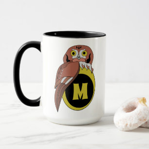 Whimsical Eastern Screech Owl Monogram Mug