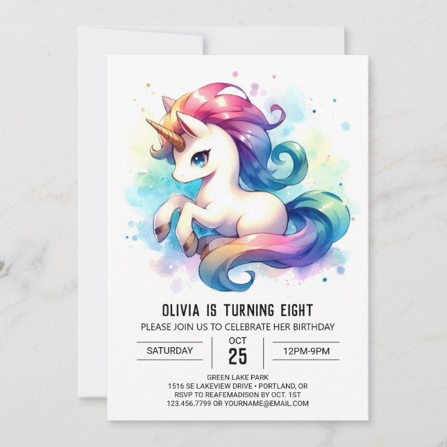Whimsical Editable Horse Birthday Invitation (Front)