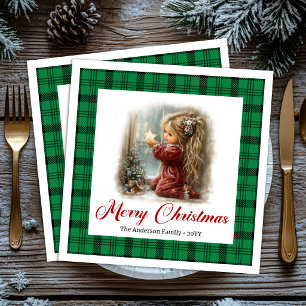 Whimsical Elegant Celebration Holiday Scene Napkin