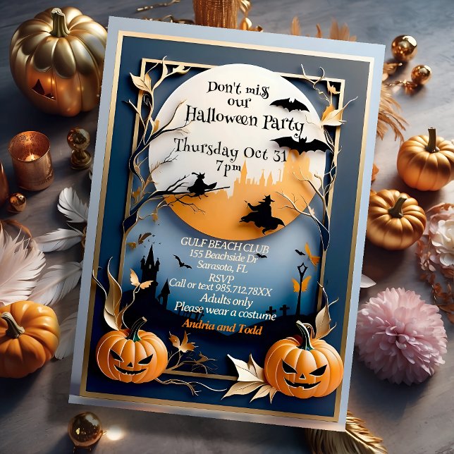 Whimsical élégant éffrayant Halloween Invitation (Créateur téléchargé)