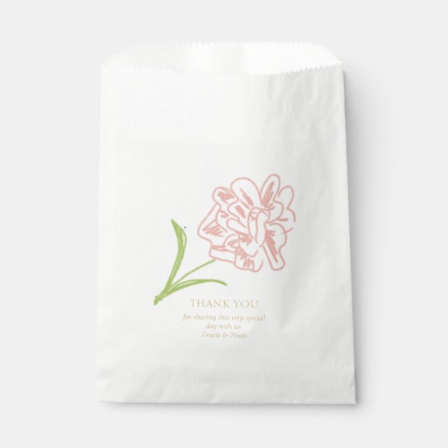 Whimsical & Elegant Floral Wedding Couple  Favour Bag (Front)