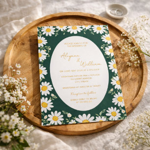 Whimsical Elegant Green Yellow Floral Wedding  Invitation