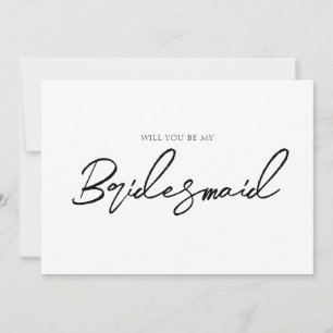 Whimsical Elegant Minimal Bridesmaid Proposal Invitation