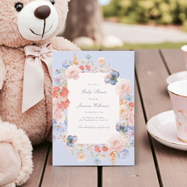 Whimsical elegant pastel Floral Baby Shower Invitation (Creator Uploaded)