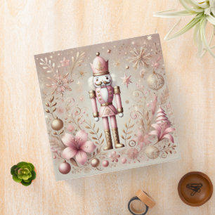 Whimsical Elegant Pink and Gold Pastel Nutcracker  Binder