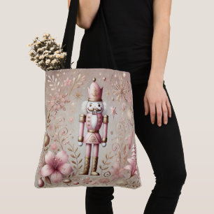 Whimsical Elegant Pink and Gold Pastel Nutcracker Tote Bag