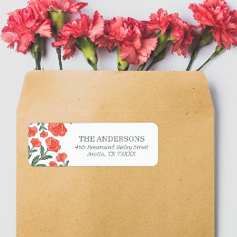 Whimsical Elegant Sage Green Floral Return Address