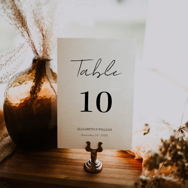 Whimsical & Elegant Script Elegance Wedding Table Number (Creator Uploaded)
