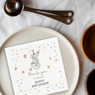 Whimsical Elephant Circus Baby Shower Gift Napkin