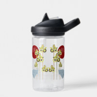 Whimsical Elephant Family In The Forest & Red Sun