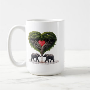 Whimsical Elephant Love Tree 15oz Mug