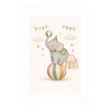 Whimsical Elephant on a ball