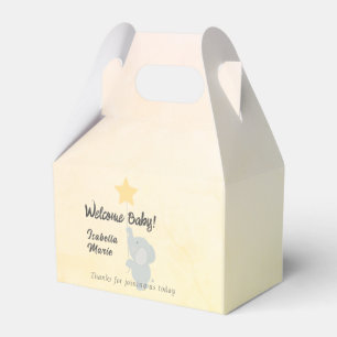 Whimsical Elephant Welcome Baby Favor Box