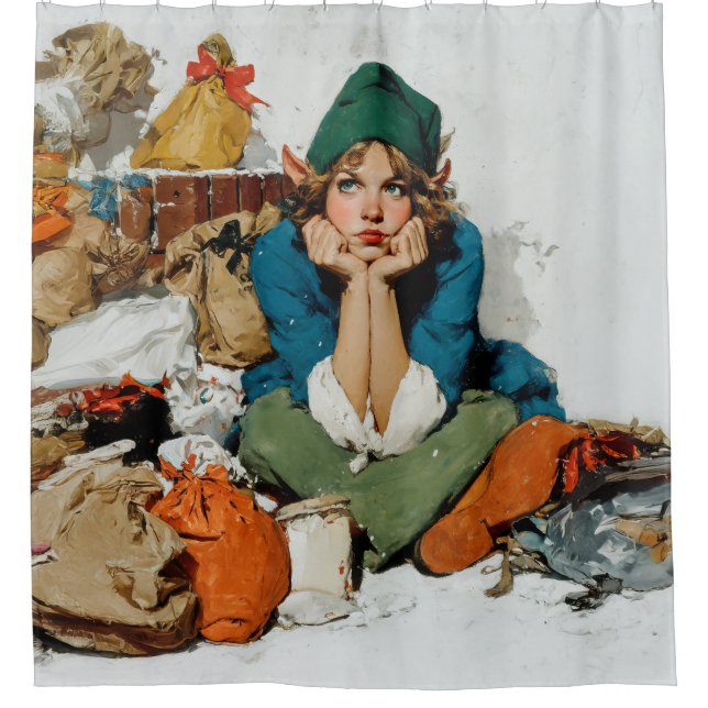 Whimsical Elf Among Gift Bags (Front)