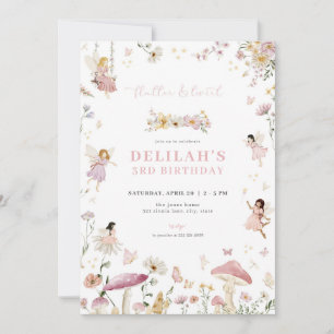 Whimsical Enchanted Fairy Birthday Invitation