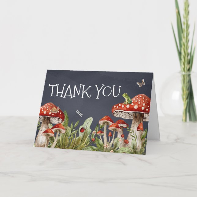 Whimsical Enchanted Forest Baby Shower Thank You Card (Front)