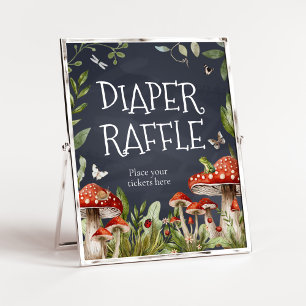 Whimsical Enchanted Forest Mushroom Diaper Raffle Poster