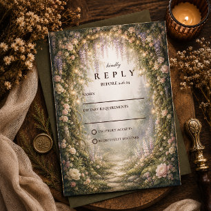 Whimsical Enchanted Woodland Wedding RSVP Card