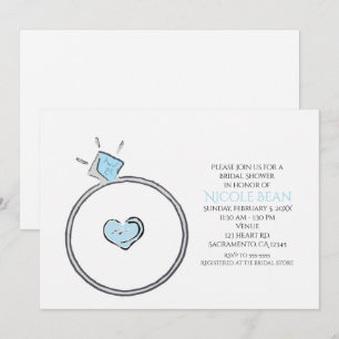 Whimsical Engagement Ring Bridal Shower Invitation