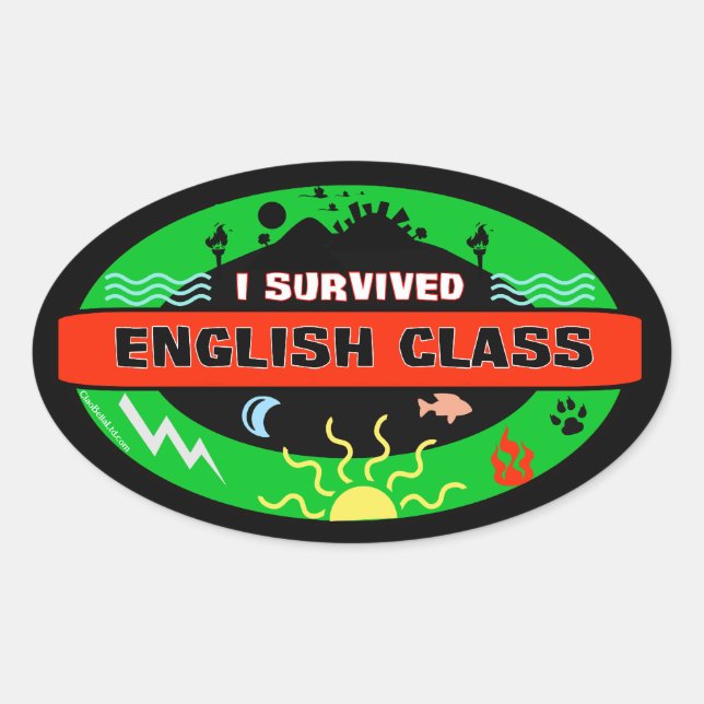 Whimsical English Class Survivor Sticker (Front)