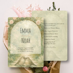 Whimsical English Garden Wedding Invite, Floral Invitation