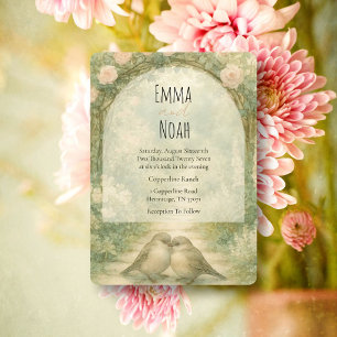 Whimsical English Garden Wedding Invite, Floral Invitation