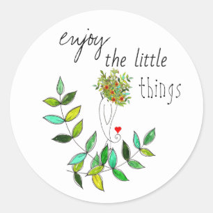 Whimsical Enjoy The Little Things Birdie Stickers
