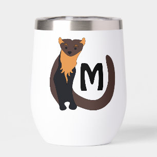 Whimsical European Pine Marten Monogram