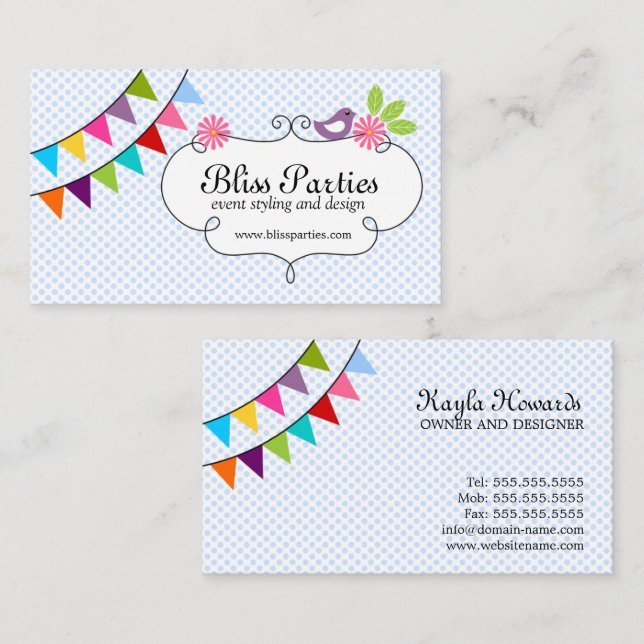 Whimsical Event Styling and Design Business Card (Front/Back)