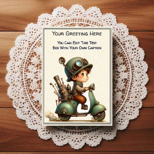 Whimsical Everyday Sentiment Steampunk Art   Postcard